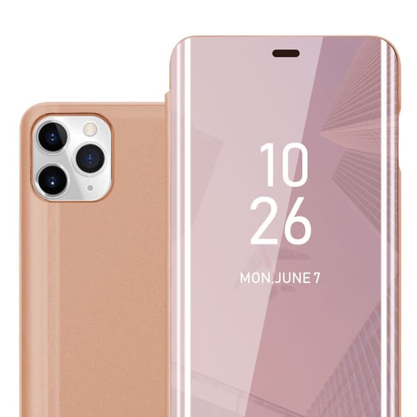 Etui for iPhone 11 PRO MAX Deksel Clear View Mirror Beskyttelsesetui med stativfunksjon 360 graders beskyttelse