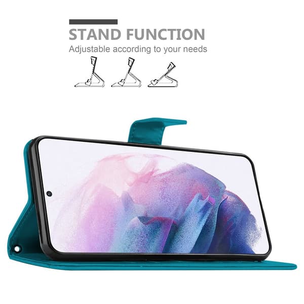 Samsung Galaxy S21 PLUS Skal Fodral i blomdesign Mobilskydd Case Cover med magnetisk stängning, ståfunktion och kortplatser