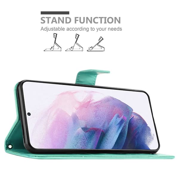 Samsung Galaxy S21 PLUS Skal Fodral i blomdesign Mobilskydd Case Cover med magnetisk stängning, ståfunktion och kortplatser