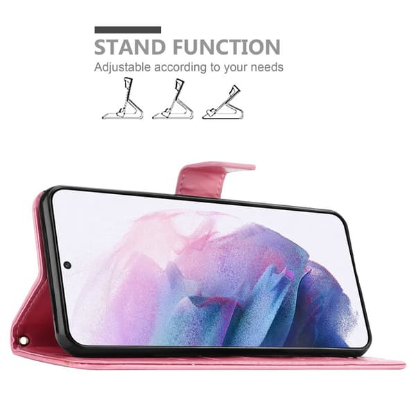 Samsung Galaxy S21 PLUS Skal Fodral i blomdesign Mobilskydd Case Cover med magnetisk stängning, ståfunktion och kortplatser
