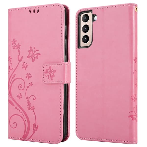 Samsung Galaxy S21 PLUS Skal Fodral i blomdesign Mobilskydd Case Cover med magnetisk stängning, ståfunktion och kortplatser
