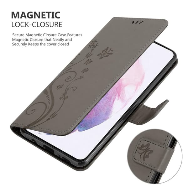 Samsung Galaxy S21 PLUS Suojakotelo Suojakuori Lompakkokotelo Matkapuhelinkotelo Kukat jossa on magneettisuljenta, jalusta-toiminto ja korttipaikat