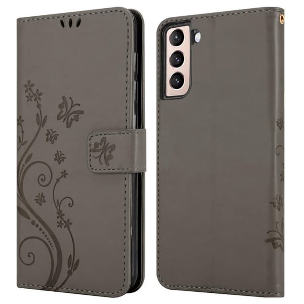 Samsung Galaxy S21 PLUS Suojakotelo Suojakuori Lompakkokotelo Matkapuhelinkotelo Kukat jossa on magneettisuljenta, jalusta-toiminto ja korttipaikat