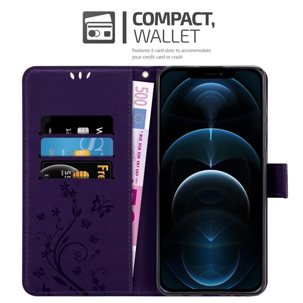iPhone 12 PRO MAX Pungetui Cover Blomster ()