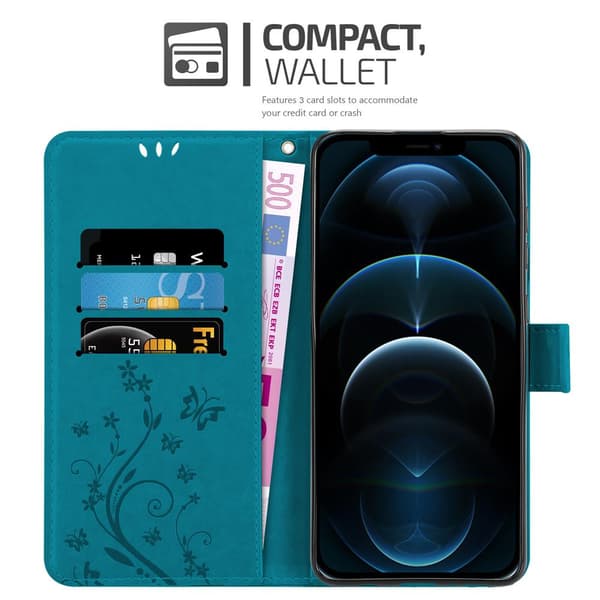 iPhone 12 PRO MAX Pungetui Cover Blomster ()