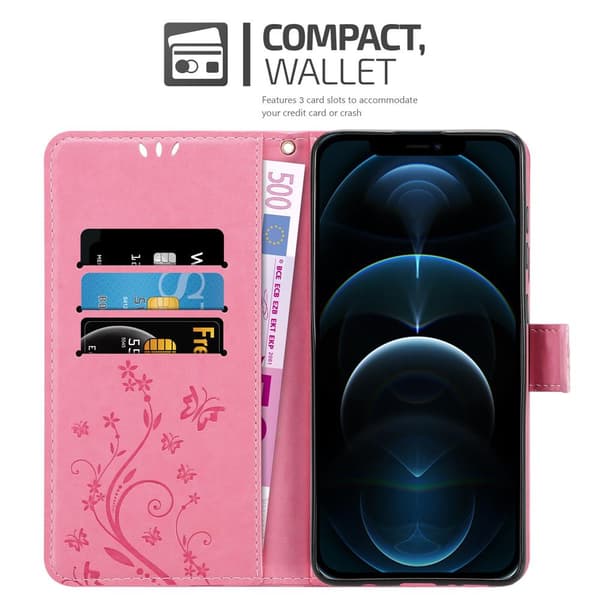 iPhone 12 PRO MAX Pungetui Cover Blomster ()