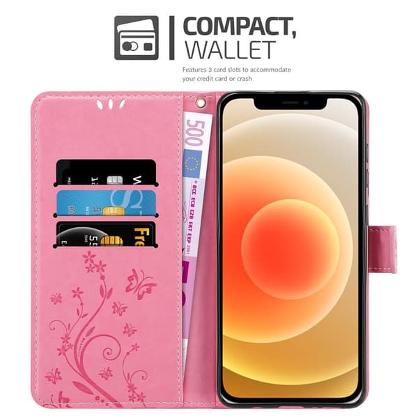 iPhone 12 MINI Pungetui Cover Blomster ()