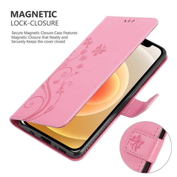 Apple iPhone 12 MINI Suojakotelo Suojakuori Lompakkokotelo Matkapuhelinkotelo Kukat jossa on magneettisuljenta, jalusta-toiminto ja korttipaikat