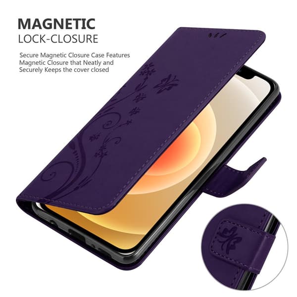 iPhone 12 MINI Pungetui Cover Blomster ()