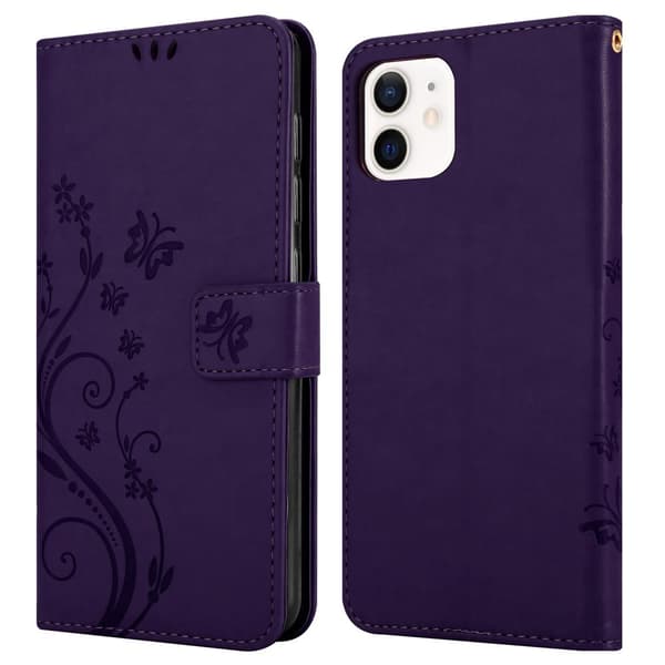 iPhone 12 MINI Pungetui Cover Blomster ()