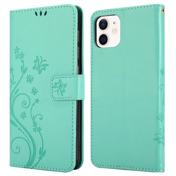 iPhone 12 MINI Pungetui Cover Blomster ()