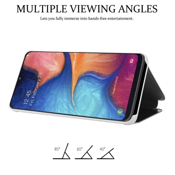 Samsung Galaxy A10e / A20e Skal Plånboksfodral Clear View Mirror Skyddsomslag med standfunktion 360 graders skydd