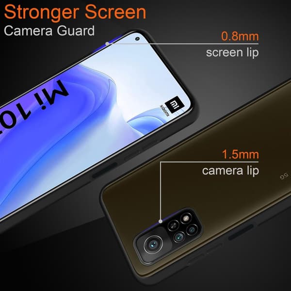 Deksel for Xiaomi Mi 10T / Mi 10T PRO med TPU-silikon på innsiden og matt plast på baksiden