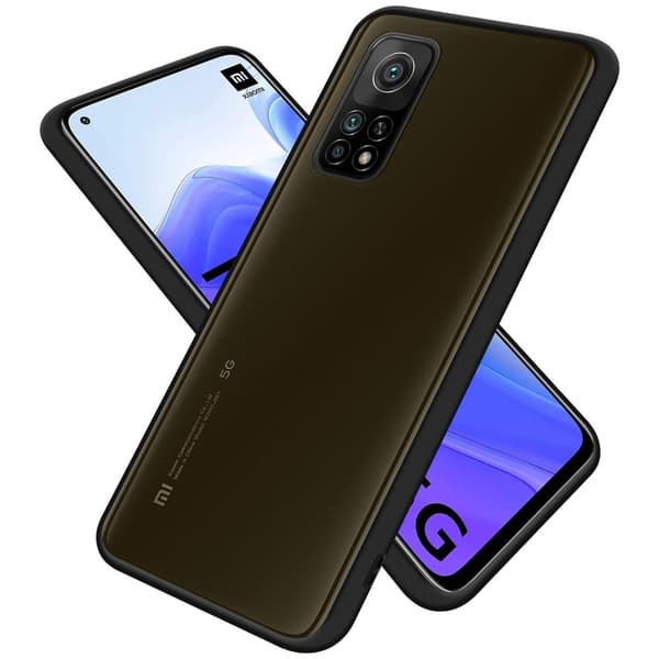 Deksel for Xiaomi Mi 10T / Mi 10T PRO med TPU-silikon på innsiden og matt plast på baksiden Matt svart