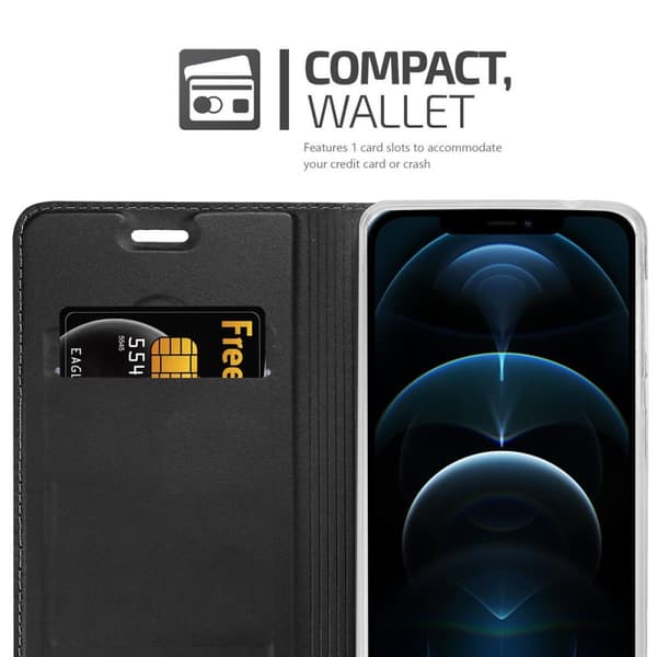 iPhone 12 PRO MAX Skal Fodral med magnetisk stängning, ståfunktion och kortficka Mobilskydd