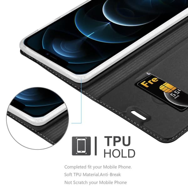 iPhone 12 PRO MAX Skal Fodral med magnetisk stängning, ståfunktion och kortficka Mobilskydd