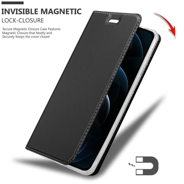iPhone 12 PRO MAX Skal Fodral med magnetisk stängning, ståfunktion och kortficka Mobilskydd