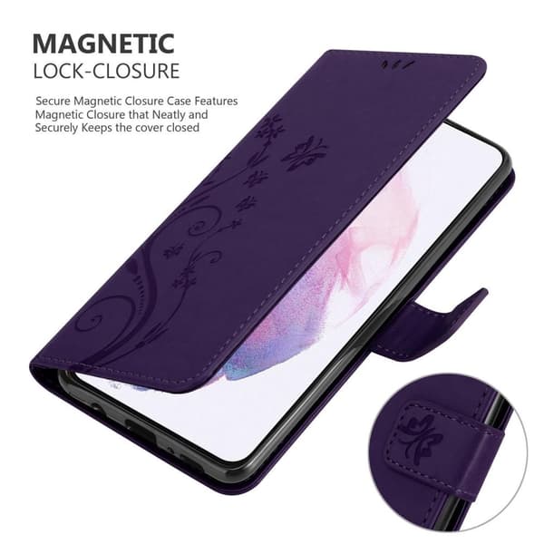 Samsung Galaxy S21 5G Suojakotelo Suojakuori Lompakkokotelo Matkapuhelinkotelo Kukat jossa on magneettisuljenta, jalusta-toiminto ja korttipaikat