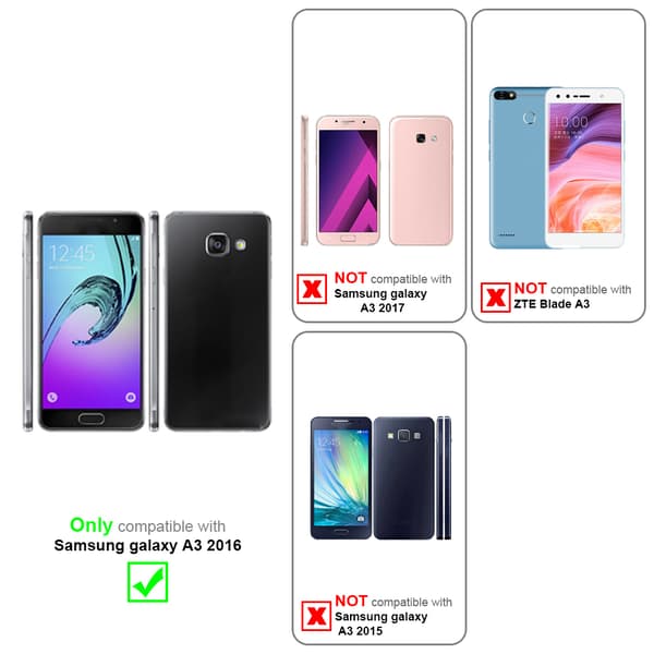 Samsung Galaxy A3 2016 Suojakotelo Lompakkokotelo Matkapuhelinkotelo Suojakuori jossa magneettisuljenta, jalusta-toiminto ja korttitasku