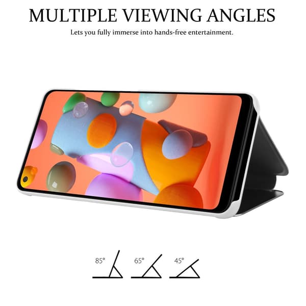 Etui for Samsung Galaxy A11 / M11 Deksel Clear View Mirror Beskyttelsesetui med stativfunksjon 360 graders beskyttelse