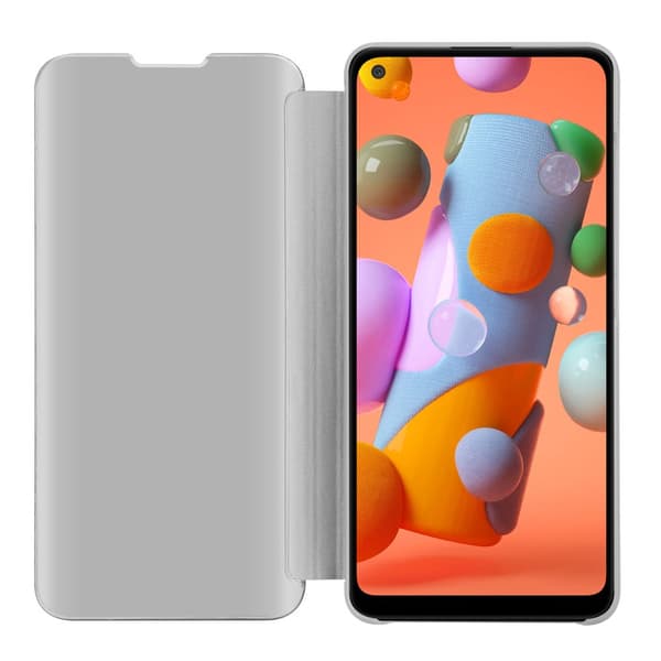 Etui for Samsung Galaxy A11 / M11 Deksel Clear View Mirror Beskyttelsesetui med stativfunksjon 360 graders beskyttelse