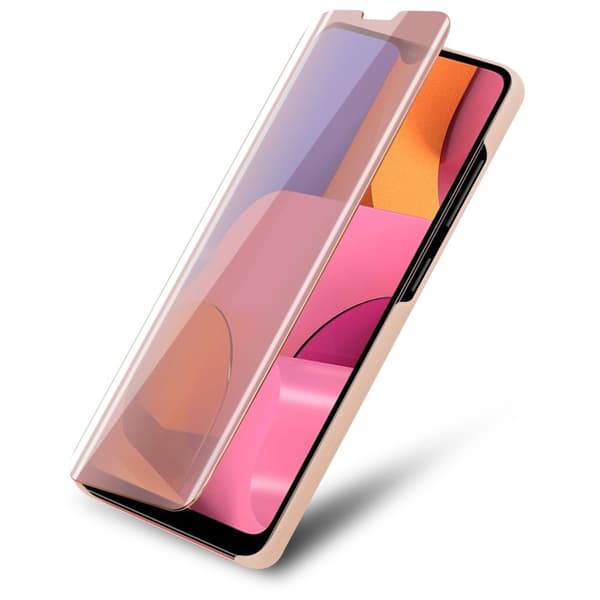 Samsung Galaxy A20s Lompakkokotelo Matkapuhelinkotelo Suojakuori Clear View Mirror Suojakotelo jalusta toiminto 360 asteen suojaus