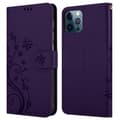Miniatyrbilde 8 av 8: Deksel til iPhone 12 / 12 PRO Lommebokdeksel i blomster design med magnetisk lukking, stativfunksjon og kortplasser