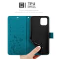 Miniatyrbilde 6 av 9: Deksel til iPhone 12 / 12 PRO Lommebokdeksel i blomster design med magnetisk lukking, stativfunksjon og kortplasser