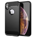 Miniatyrbild 1 av 7: iPhone XS MAX Skal Fodral av flexibelt TPU-silikon i rostfritt stål-kolfiber-look Skyddsfodral