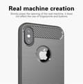 Miniatyrbild 5 av 11: iPhone XS MAX Skal Fodral av flexibelt TPU-silikon i rostfritt stål-kolfiber-look Skyddsfodral