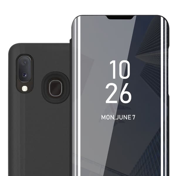 Samsung Galaxy A10e / A20e Skal Plånboksfodral Clear View Mirror Skyddsomslag med standfunktion 360 graders skydd