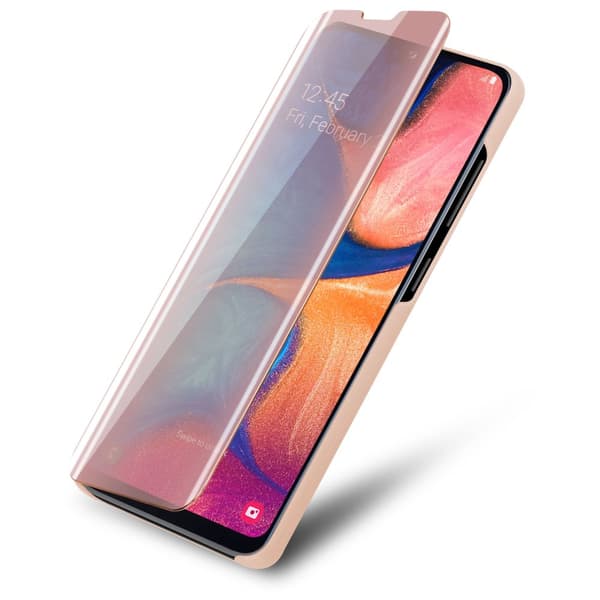 Etui for Samsung Galaxy A10e / A20e Deksel Clear View Mirror Beskyttelsesetui med stativfunksjon 360 graders beskyttelse