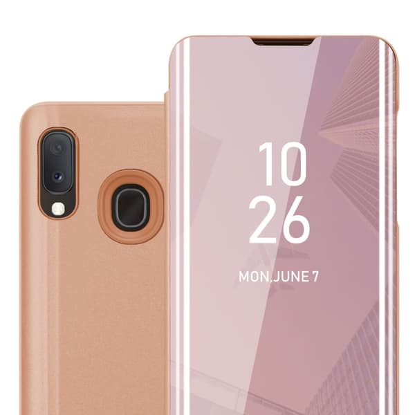 Etui for Samsung Galaxy A10e / A20e Deksel Clear View Mirror Beskyttelsesetui med stativfunksjon 360 graders beskyttelse