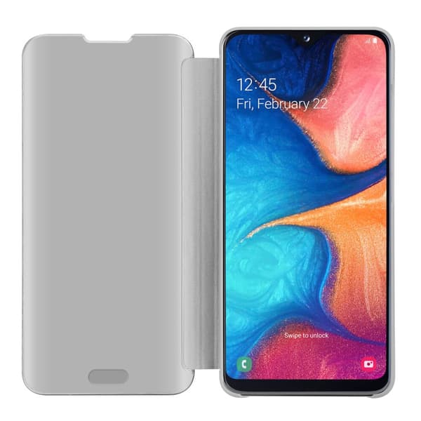 Etui for Samsung Galaxy A10e / A20e Deksel Clear View Mirror Beskyttelsesetui med stativfunksjon 360 graders beskyttelse