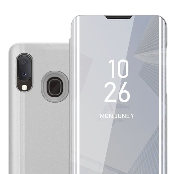 Etui for Samsung Galaxy A10e / A20e Deksel Clear View Mirror Beskyttelsesetui med stativfunksjon 360 graders beskyttelse
