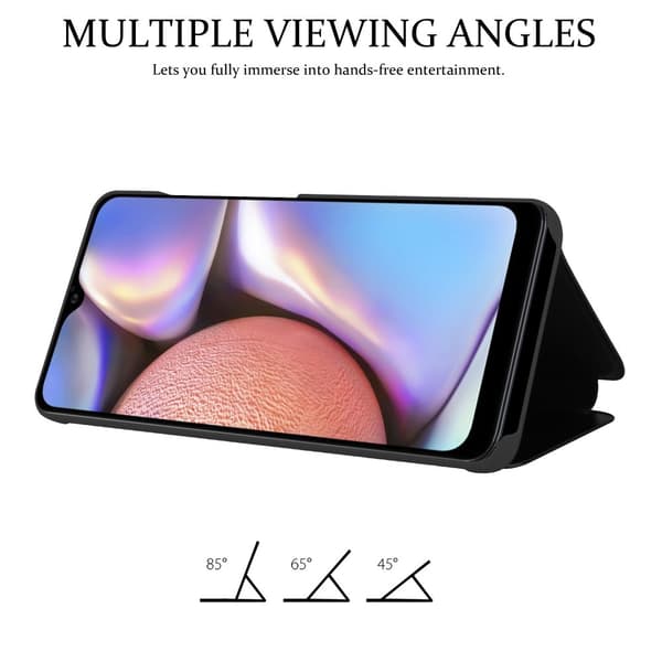 Etui for Samsung Galaxy A10s / M01s Deksel Clear View Mirror Beskyttelsesetui med stativfunksjon 360 graders beskyttelse