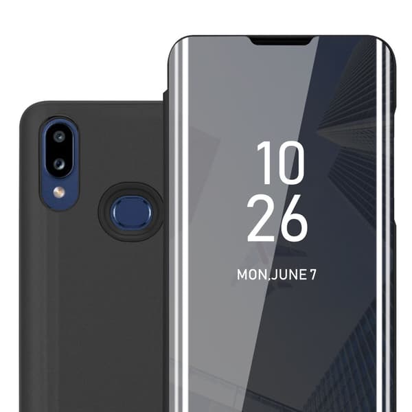 Etui for Samsung Galaxy A10s / M01s Deksel Clear View Mirror Beskyttelsesetui med stativfunksjon 360 graders beskyttelse