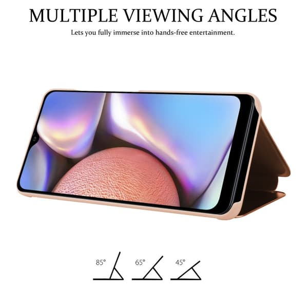 Etui for Samsung Galaxy A10s / M01s Deksel Clear View Mirror Beskyttelsesetui med stativfunksjon 360 graders beskyttelse