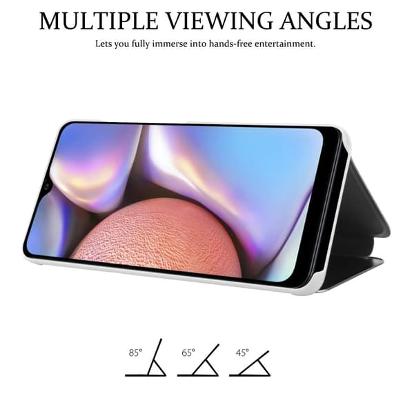 Etui for Samsung Galaxy A10s / M01s Deksel Clear View Mirror Beskyttelsesetui med stativfunksjon 360 graders beskyttelse
