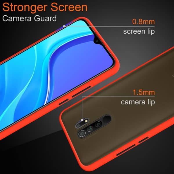 Xiaomi RedMi 9 Suojakuori Suojakotelo Hybrid jossa on TPU-silikoni sisäpuolella ja matta muovinen takapuoli