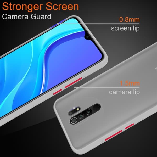 Xiaomi RedMi 9 Suojakuori Suojakotelo Hybrid jossa on TPU-silikoni sisäpuolella ja matta muovinen takapuoli