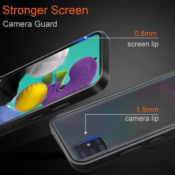 Deksel for Samsung Galaxy A51 4G / M40s med TPU-silikon på innsiden og matt plast på baksiden