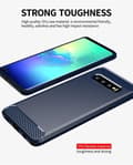 Miniatyrbilde 4 av 7: Deksel til Samsung Galaxy S10 4G Beskyttelsesdeksel av fleksibelt TPU-silikon i rustfritt stål-karbonfiberutseende