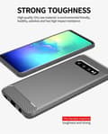 Miniatyrbilde 4 av 7: Deksel til Samsung Galaxy S10 4G Beskyttelsesdeksel av fleksibelt TPU-silikon i rustfritt stål-karbonfiberutseende