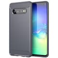 Miniatyrbilde 1 av 7: Deksel til Samsung Galaxy S10 4G Beskyttelsesdeksel av fleksibelt TPU-silikon i rustfritt stål-karbonfiberutseende