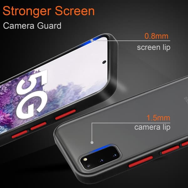 Deksel for Samsung Galaxy S20 med TPU-silikon på innsiden og matt plast på baksiden