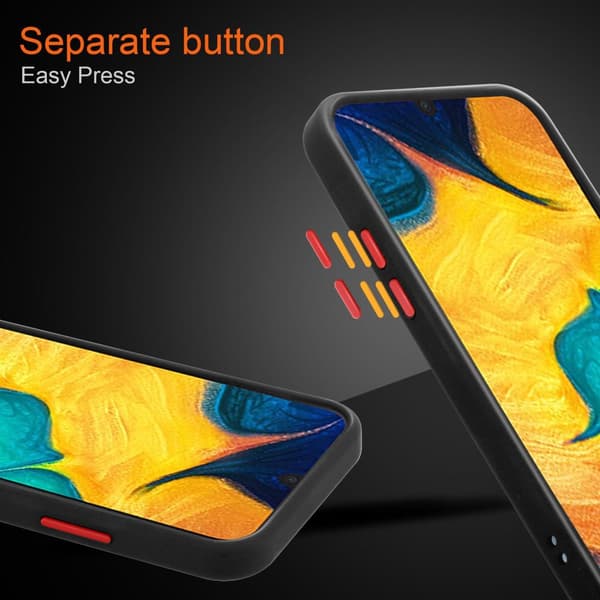 Samsung Galaxy A20 / A30 / M10s Suojakuori Suojakotelo Hybrid jossa on TPU-silikoni sisäpuolella ja matta muovinen takapuoli