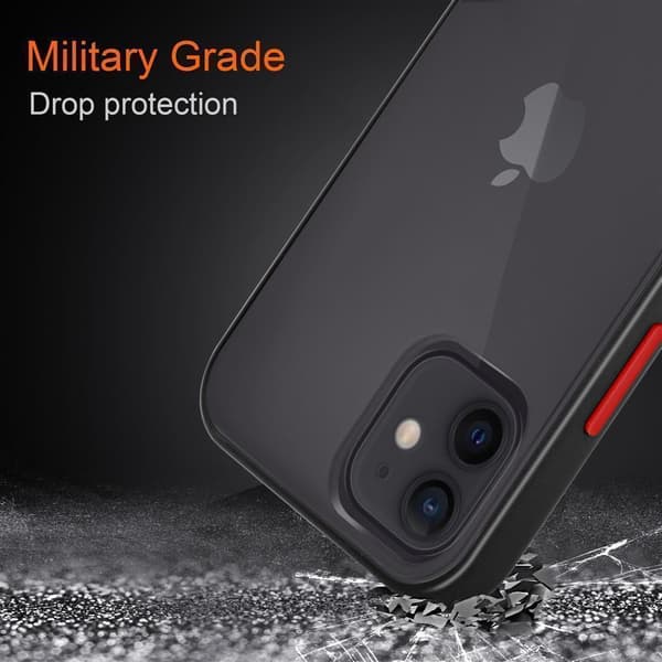 Apple iPhone 12 / 12 PRO Suojakuori Suojakotelo Hybrid jossa on TPU-silikoni sisäpuolella ja matta muovinen takapuoli