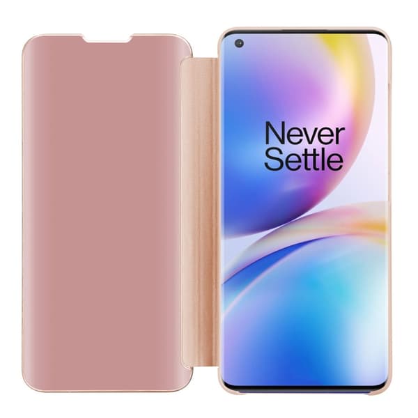 Etui for OnePlus 8 PRO Deksel Clear View Mirror Beskyttelsesetui med stativfunksjon 360 graders beskyttelse