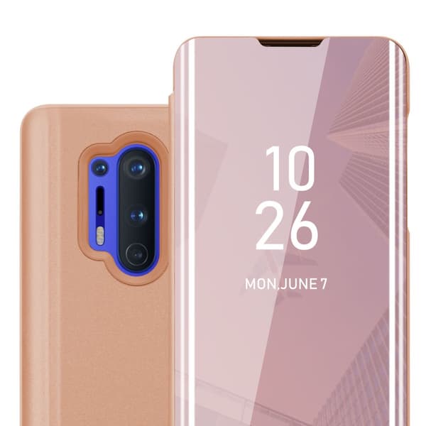 Etui for OnePlus 8 PRO Deksel Clear View Mirror Beskyttelsesetui med stativfunksjon 360 graders beskyttelse